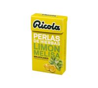 Ricola - Perlas de Limón Melisa, Caramelos Blandos, Refresca, Alivia la Garganta y la Respiración, 13 Hierbas Suizas, Ext de Melisa y Mentol, con Edulcorante - Caja 25 g