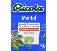 Ricola - Mentol, Caramelos Duros Sin Azúcar, Refresca, Alivia la Garganta y la Respiración, 13 Hierbas Suizas y Aceite Esencial de Eucalipto, con Edulcorantes - Caja 50 g