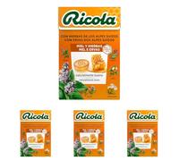 Ricola - Miel y Hierbas, Caramelos Duros, Refresca y Alivia la Garganta y las Vías Respiratorias, con Miel y Mentol, 13 Hierbas Suizas y Aceites Esenciales - Caja 50 g (Paquete de 4)
