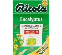 Ricola Swiss Plant Candy Eucalyptus, sin azúcar con edulcorantes, caja de 50 g