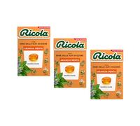 Ricola® | Tabletas de menta naranja | Dulces de hierbas suizas beneficiosos y refrescantes | Caramelos Sin Azúcar - 3 Cajas (150 Gr)