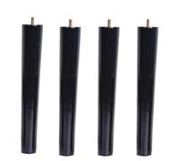 RICOLUS 4 Piezas Negro Patas de Sofá Mesa de Madera Cónicas Rectas,Patas de Muebles Madera Rosca M8 Patas de Recambio para Cama,Silla,TV Armario (60cm)