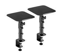 RICOO Altavoces de Mesa LH069-C, Soporte de Mesa Universal, 2 Soportes Altavoces Pie, Soporte Altavoz, Dimensiones 230 x 230 x 551 mm, Negro