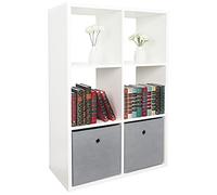 RICOO Estanteria Blanca Mate 107 x 73 x 33 cm WM079-WM Estante Salon librería de Suelo