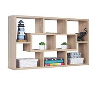 RICOO Estanteria Pared 85 x 48 x 16 cm WM050-ES Estante Flotante Roble marrón Sonoma - Libreria almacenaje