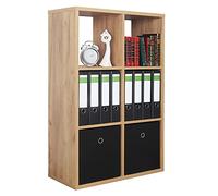 RICOO Estanteria Salon 107 x 73 x 33 cm WM079-EG Estante librería de Suelo Roble marrón