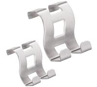 RICOO Gancho para Puerta, MH001-2 Gancho de Acero Inoxidable para Puertas de Dormitorio y Baño, Juego de 2, Diseño Moderno y Estable, Dimensiones 5 x 6 x 4,5 cm.