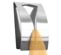 RICOO Ganchos adhesivos para pared MH017-1, Moderno Gancho de Pared Acero Inoxidable para Colgar Toallas, Perchas adhesivas fuertes, 5x7,5x 2 cm, Estilo Elegante, 1 pieza, Plateado