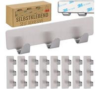 RICOO Ganchos Adhesivos Para Pared, MH020-9, Acero Inoxidable, 12 x 3 x 1,7 cm, Juego de 9 Piezas, Plateado