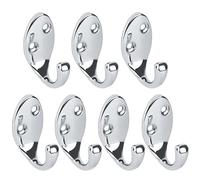 RICOO Ganchos Para Colgar MH014-S7, Set de 7 Piezas Estilo Moderno, Ideal para Percha Pared y Ropa, 2,2x4,2x5 cm, Fabricado en Aleación de Zinc, Plata