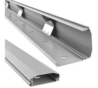 RICOO Organizador de Cables Canal de Cable Z1110-G Canaleta Escritorio Cubierta Cable Accesorio Soporte TV Aluminio Color Gris 110cm