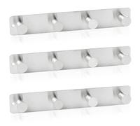 RICOO Perchero de Pared Acero Inoxidable, Modelo MH025S-4x3, Elegante y Duradero, con 4 Ganchos para Recibidor, Cocina y Baño, Plata