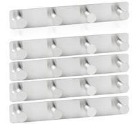 RICOO Perchero de Pared Acero Inoxidable, Modelo MH025S-4x5, Elegante y Duradero, con 4 Ganchos para Recibidor, Cocina y Baño, Plata
