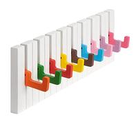 RICOO Perchero de pared desplegable WM1885-LS Riel de colgar 9 ganchos desplegables Colgador ropa infantil de colores