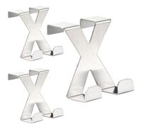 RICOO Perchero de Puerta de Acero Inoxidable Sin Taladrar, MH031Sx3, Colgador Puerta Robusto para Baño y Dormitorio, Ideal para Ropa y Toallas, Plata