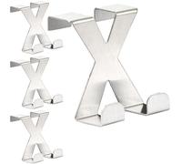 RICOO Perchero de Puerta de Acero Inoxidable Sin Taladrar, MH031Sx4, Colgador Puerta Robusto para Baño y Dormitorio, Ideal para Ropa y Toallas, Plata