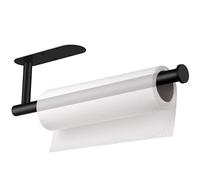 RICOO Portarollos Cocina KR002-B, Soporte Papel Cocina, Dispensador de Acero Inoxidable, Óptimo para Papel de Cocina y Toallas, 33,5 x 9,5 x 4,5 cm