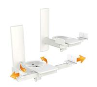 RICOO Soporte Altavoz para Pared Giratorio Inclinable Brazo para bafles WLAN airplay Speaker Wall-Mount Universal LH023-W Blanco 2 Piezas