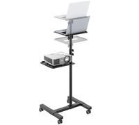 RICOO Soporte proyector Suelo Altura Regulable Elevador Ordenador portátil Universal CZ0800 Ruedas Bandeja Notebook Mesa para Laptop Negro