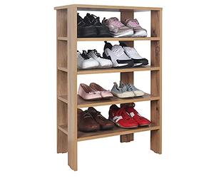 RICOO Zapatero 88 x 60 x 32 cm WM040-EW Mueble recibidor Estantería Roble marrón - Organizador Zapatos