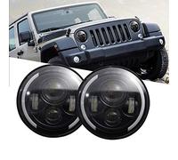 Ricoy DOT Approved,7 Inch 80W LED Projector Headlight Hi/Lo Beam With Yellow Halo Ring Angel Eyes DRL For Wrangler JK TJ LJ CJ davidson Motorcycle(Pack of 2)
