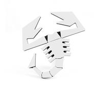 Ricreo Accesorio con Logotipo de Escorpión para Abart 500/595/695, Insignia para difusor Trasero, Escudo para Rejilla Fiat, Emblema Insignia Durabilidad (Blanco)