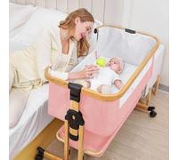 RICUTON Moisés para bebé, cuna 3 en 1 para recién nacido, 6 alturas ajustables y fácil de plegar, con mosquitera, cesta de almacenamiento y ruedas