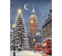 RICUVED 5D Londres Diamond Painting,Árbol de Navidad Diamond Painting Kit Completo, DIY Cristal Pintura De Diamante Para Manualidades Adultos,Painting Para Decoración De Pared Del Hogar 30x40cm