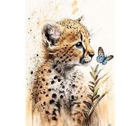 RICUVED Arte de diamantes de león 5D para adultos, pintura de diamantes redondos de león, kits de arte de diamantes redondos de animales, manualidades para decoración de pared del hogar, 12 x 16