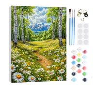 RICUVED Naturaleza Pintar por Numeros Adultos Mujer con Marco,Paisaje DIY Cuadros para Pintar por Numeros con Caballete de Madera, Pintura Acrilica Manualidades Adultos Decoracion 20x30cm