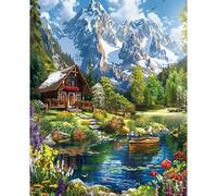RICUVED Paisaje Pintura por Números para Adultos -Montaña Kit de Pintura por Números con Lienzo 40x50 cm, 3 Pinceles, Pinturas Acrílicas y Gancho Metálico - Ideal para Principiantes Naturaleza