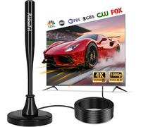 RidaaFri Antena de TV para Smart TV interior, antena digital HD con base magnética fuerte, rotación de 360° para una mejor recepción de canales locales en 4K 1080P, cable coaxial de 16 pies