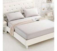 RIDAEX Fitted Sheet Mattress Cover Solid Color Sanding Bedding Linens Bed Sheets with Elastic Band Double Queen Size 1.6m Bedsheet