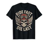 Ride Fast Die Last - Cráneo Biker Motociclismo Moto Camiseta