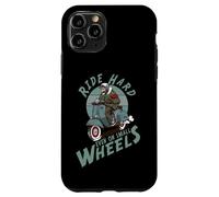 Ride Hard, Incluso en Ruedas pequeñas, Estilo Retro Patinete Carcasa para iPhone 11 Pro