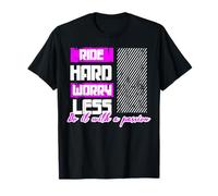 Ride Hard Worry Less Pink BikeLife Camiseta