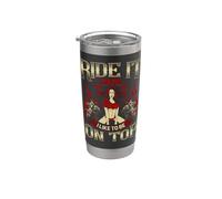 Ride It Hard Like It Top Motocicleta Sexy Biker Chck Mujer Vaso térmico de acero inoxidable de doble pared