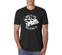 Ride It Like You Stole It Tshirt Motorbike T Shirt Fun tee Biker Gift Idea Top Tshirt Short Sleeve Men Round Neck Clothing Black M