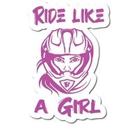 Ride Like A Girl | Dirt Bike Racing | Gran idea de regalo | Gran idea de regalo | Calcomanías adhesivas | Paquete de 2 pegatinas de 5 pulgadas | FBAS11126