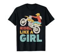 Ride Like A Girl Dirt Bike Rider Motocross Enduro Vintage Camiseta