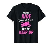 Ride Like A Girl Motocicleta Mujeres Niñas Camiseta
