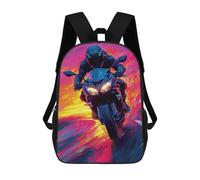 Ride Like The Wind Motorcycle Speed Art Mochilas Impresas En 3D Para Niños 17inch Mochilas De Moda Informales Para El Día A Día, Bolsas De Viaje, Mochilas Informales Para Exteriores Para Niños Y Niña