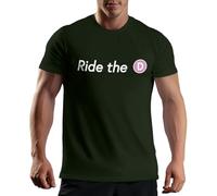 Ride The D Train New York City Subway NYC Metro Transit Fan Gift Funny Urban Commuter Camiseta De Hombre Verde Militar Size M