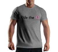 Ride The D Train New York City Subway NYC Metro Transit Fan Gift Funny Urban Commuter Camiseta De Hombre Gris Size XXL