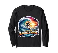Ride The Endless Wave Surfing Tabla de Surf Divertida con Cita de Surfista Manga Larga