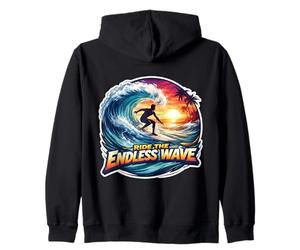 Ride The Endless Wave Surfing Tabla de Surf Divertida con Cita de Surfista Sudadera con Capucha
