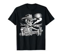 Ride The Moonlight Skeleton Cowboy Art Camiseta