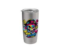Ride The Storm, Pirate Skull Storm Adventure Graphic Vaso térmico de acero inoxidable de doble pared