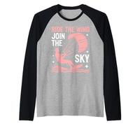 Ride The Wind Únete al Sky Kite Surfing Camiseta Manga Raglan