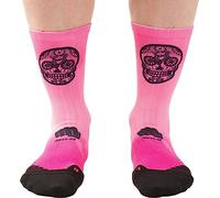 Ridefyl, Calcetines Ciclismo Dead Pink, Talla M-L, Unisex, Deportes, MTB, Running, Crossfit, Fitness, Caña Alta, Divertido, Transpirable